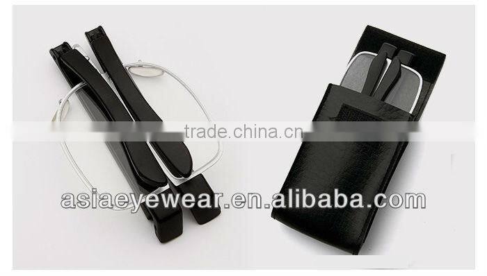 Hot sale High quality Mini design brand stainless steel vintage folding reading glasses with pouch