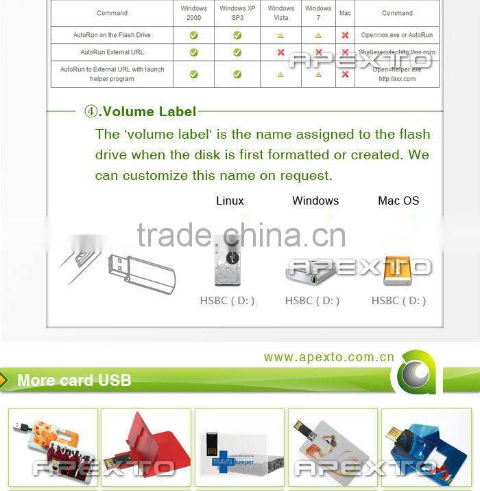 Business personal card usb flash with free logo printing