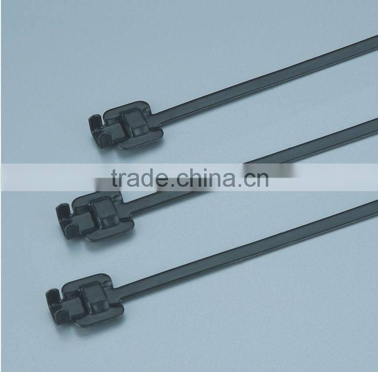 Supply chinl brand pvc coated stainless steel cable tie,304,ladder type,4.6*500 series(ISO9001 UL)