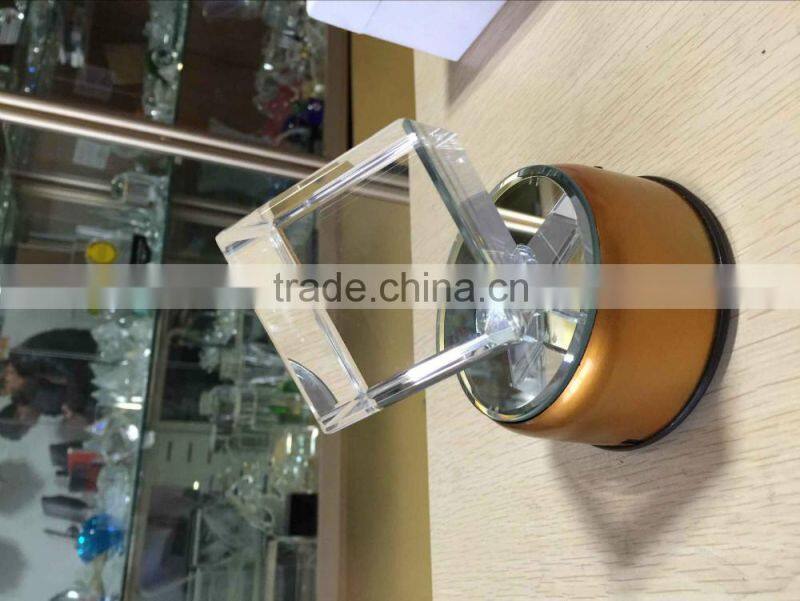 Different laser crystal cube with LED light base