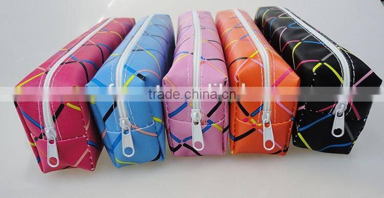 cheap promotional pu leather kids pencil case stationery pouch
