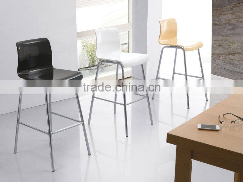 Hot Sale Contemporary Popular Style White Color Bar Stools Chair with Back