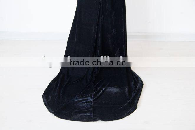 2015 Newest arrival long sleeve velvet dress fashion lady 3xl plus size dress