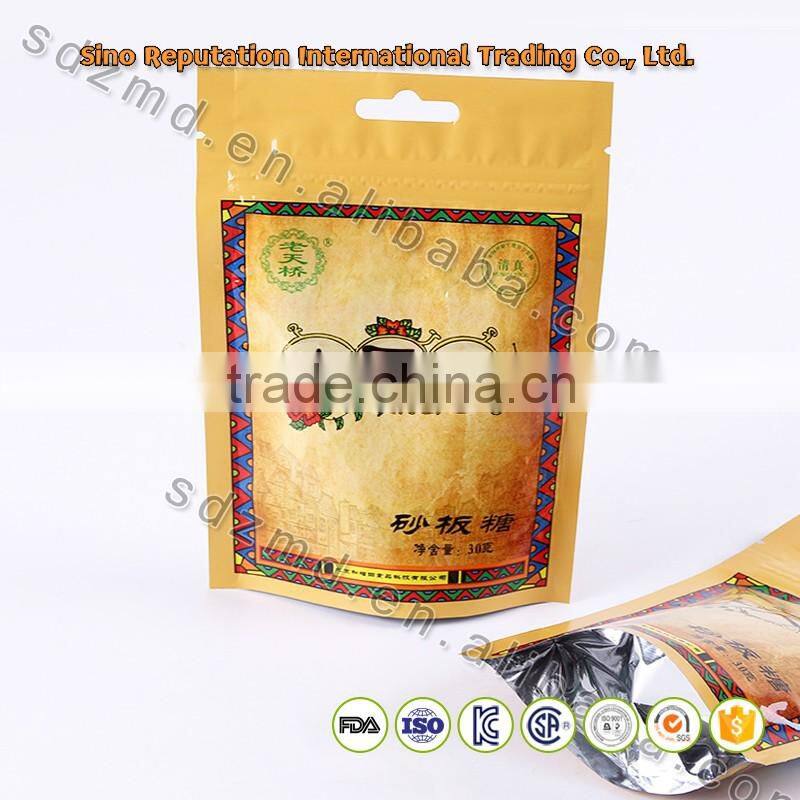 Resealable plastic stand up pouch for tea for wholesale
