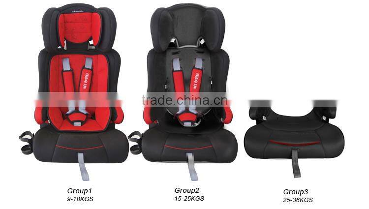5 point harness red color seat group1/2/3 car seat fabric