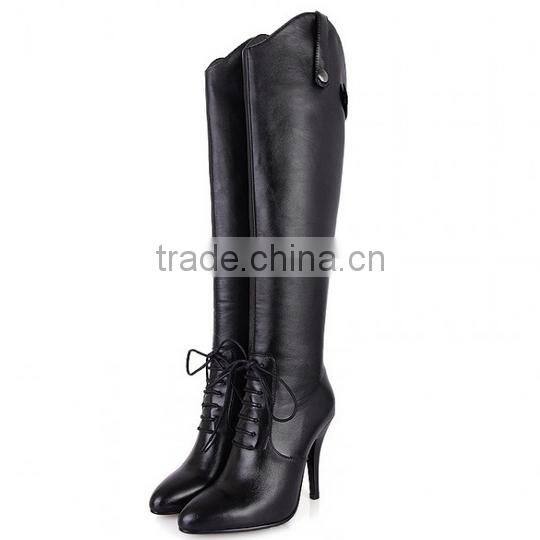 ladies fancy winter design over knee genuine leather women boots CP6701