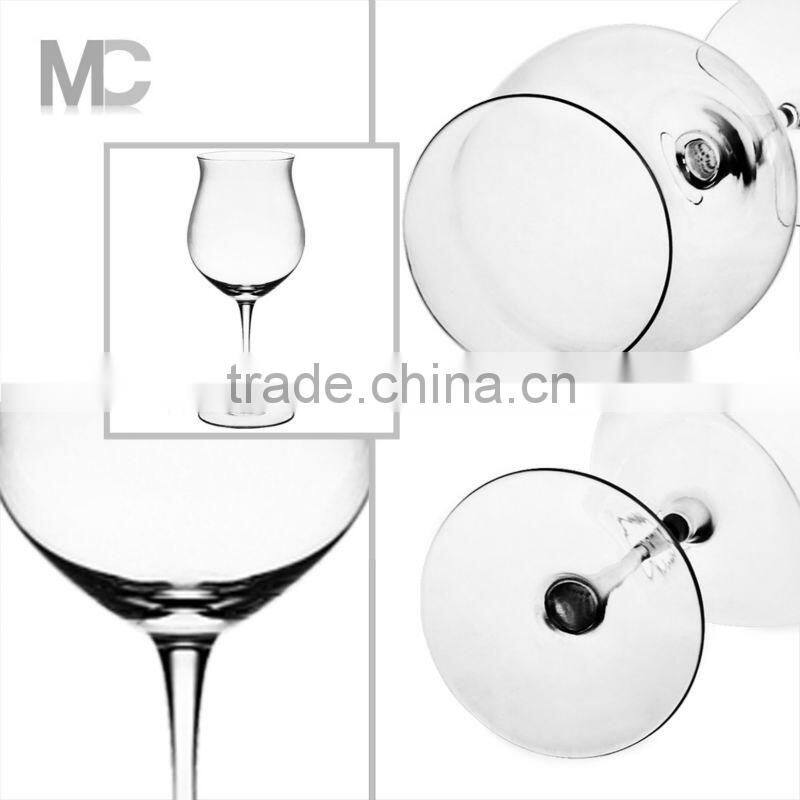 Wholesale Unique Wide Mouth Tulip Shaped Long Stem Wine Glass