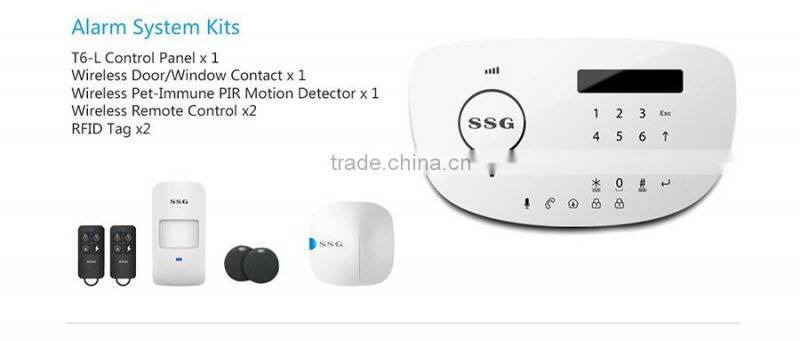 Intercom GSM alarm system with wireless smoke sensor/dector/monitor