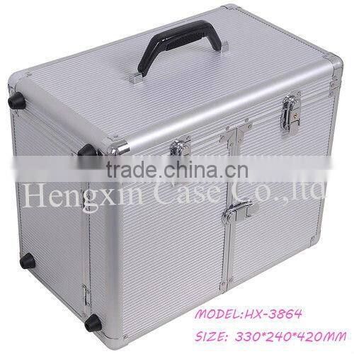 Aluminum trolley cosmetic case,cosmetic trolley case