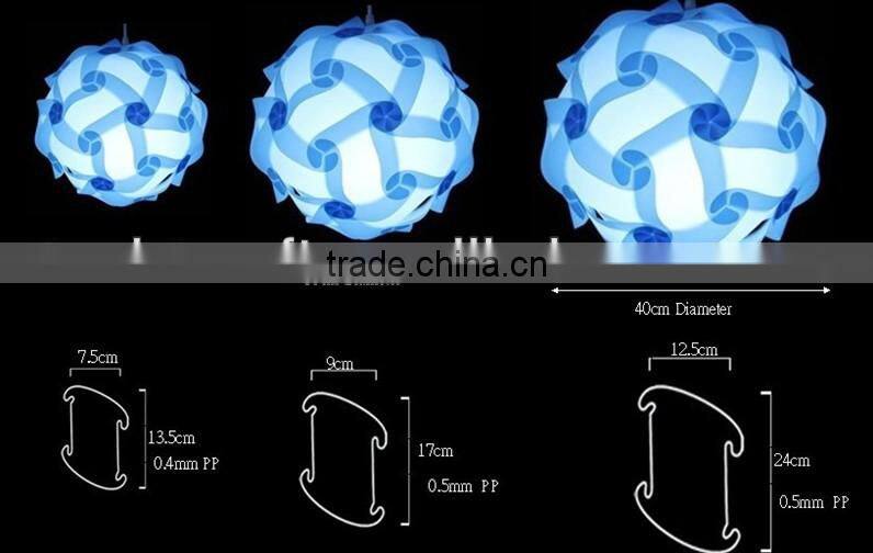 IQ Ceiling Lamp Shade-Modern Pendant Jigsaw Lighting Size M-Flatpack 25 cm Diameters After Assemble