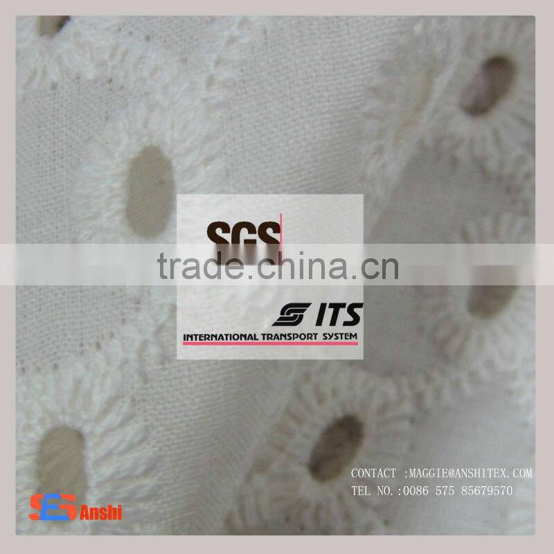 Es3036 white cotton embroidery blouses fabric