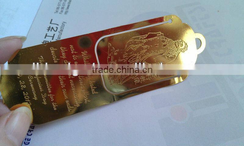 cheap gold metal bookmark,custom brass bookmark,promotional metal bookmarker