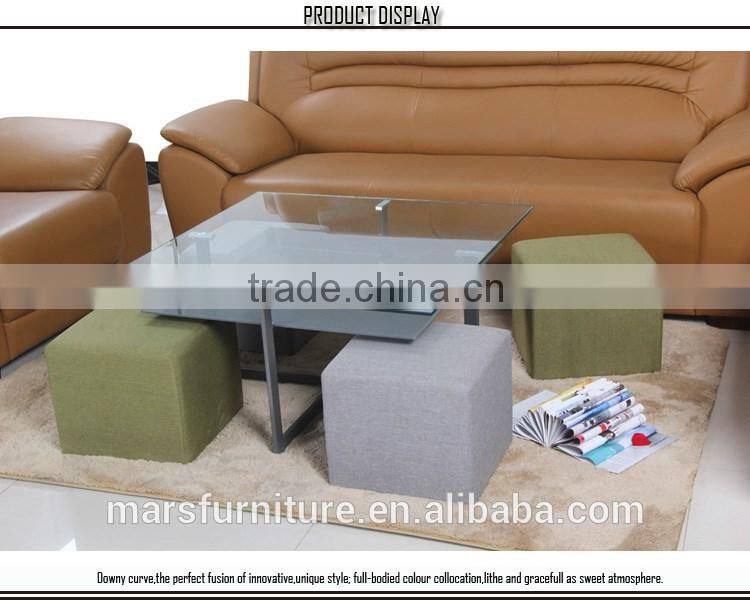 Living room furniture modern glass coffee table set