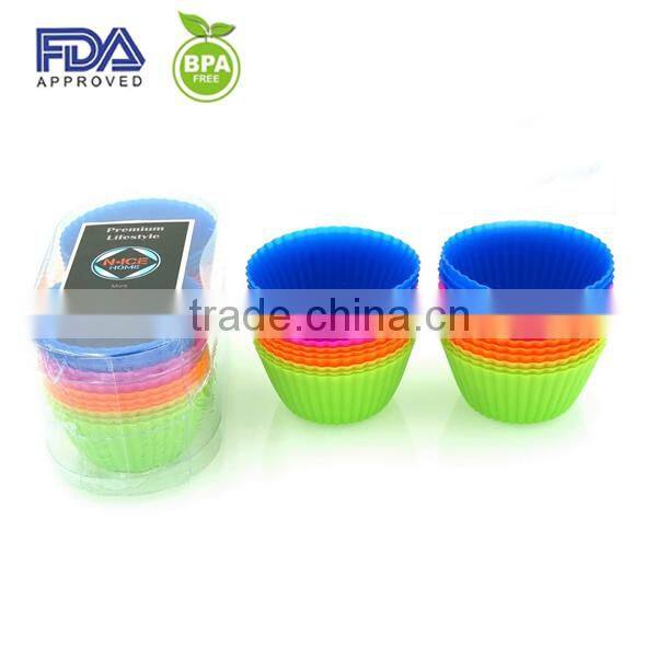 mini silicone muffin cup / silicone baking cup set/ silicone cupcake and baking cup