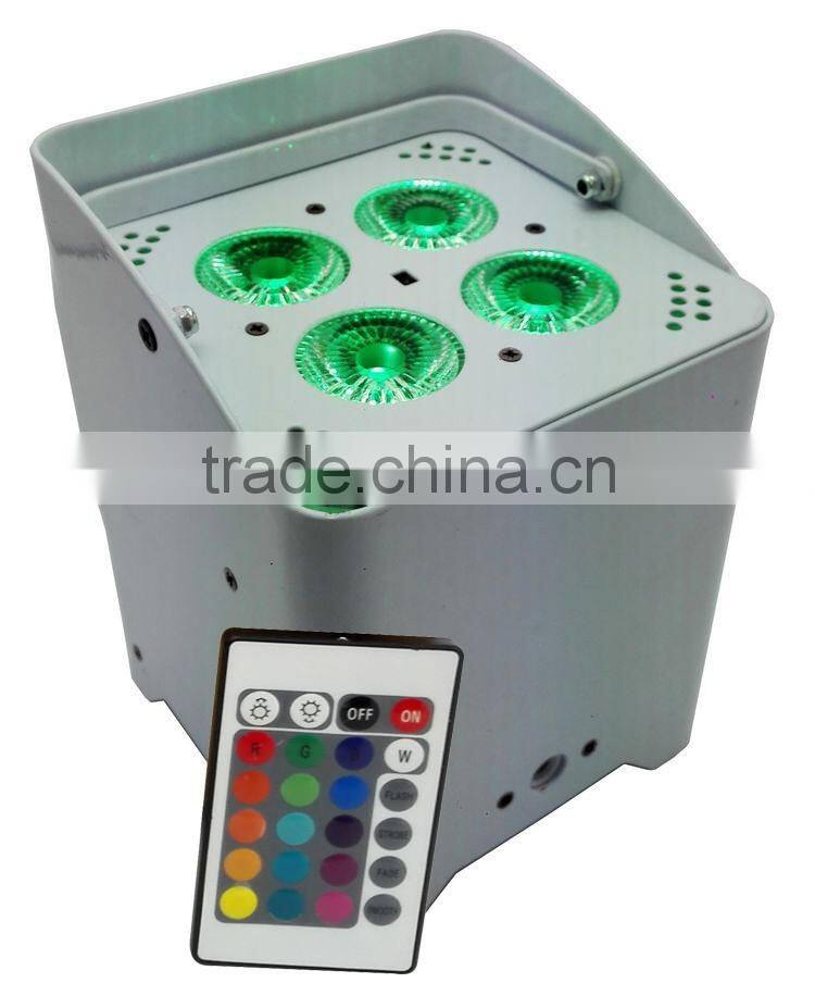 DJ Par QUAD 4 Mobile Spot DMX 4x10W LED Wireless Battery Powered Stage Wash Up-Light