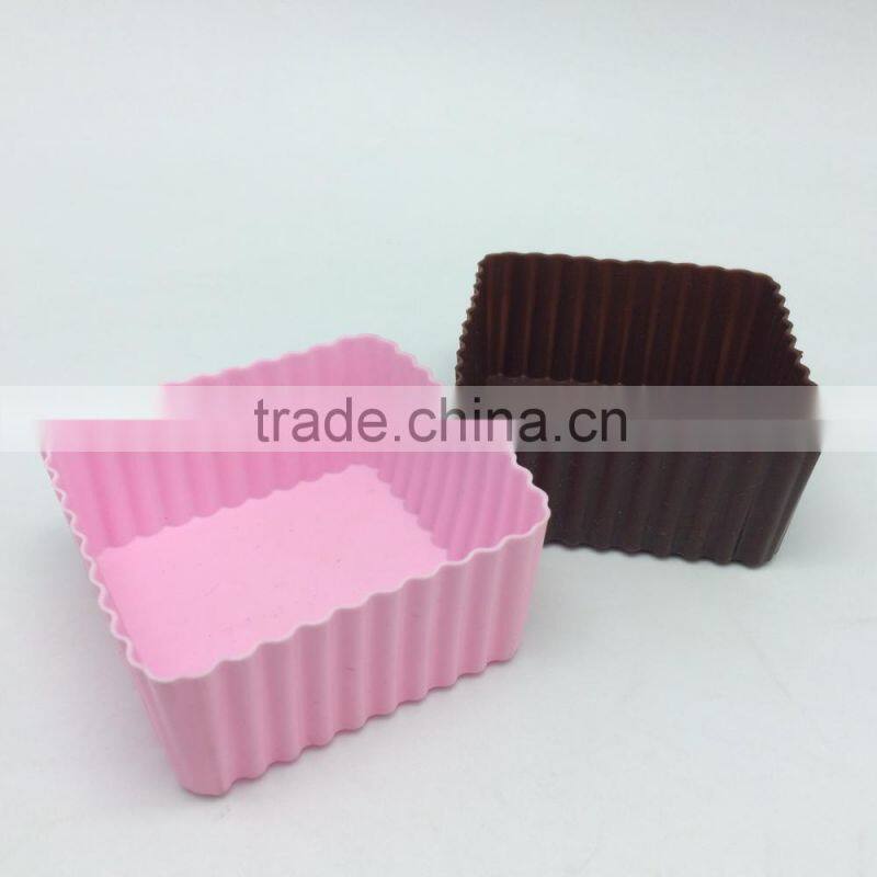 Silicone Mini Square Reusable Cupcake and Muffin Baking Cup