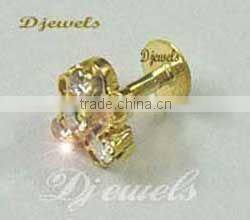 Diamond Gold Nose Pins, Diamond Nose Pins, Nose Pin Jewelry