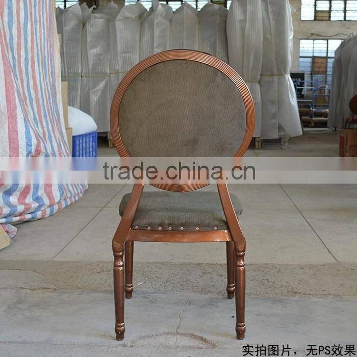 Steel Frame with Red Upholstery Round Back Dining Chair