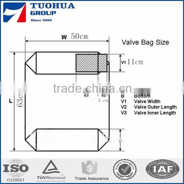 Industrial Block Bottom Cement PP Bags with Valve