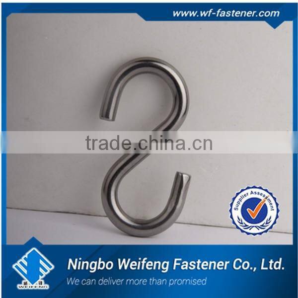 S type pothook stainless steel 304 metal S hook for garment hanger