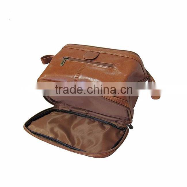 China supplier wholesale low price leather toiletry bag