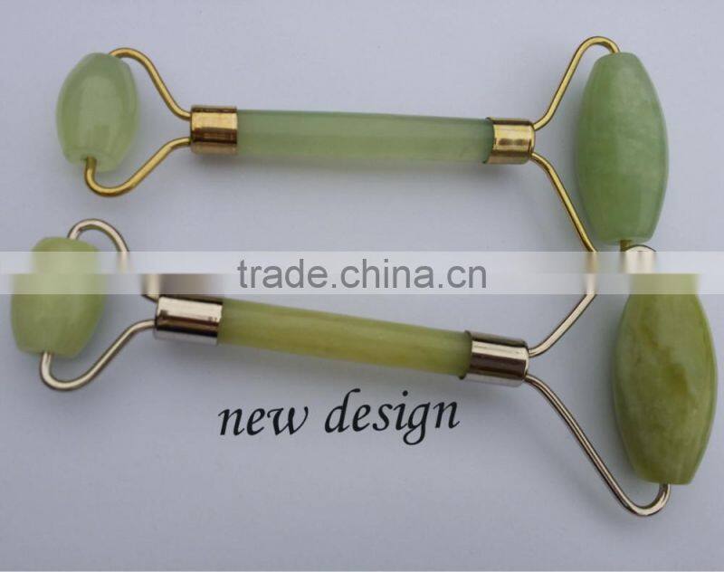stainless steel frame jade roller ,beauty skin massager, face beauty facial massager