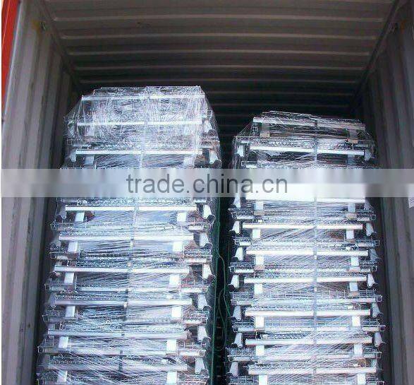Large Capacity Foldable Galvanized Storing Cage Using In Supermarket