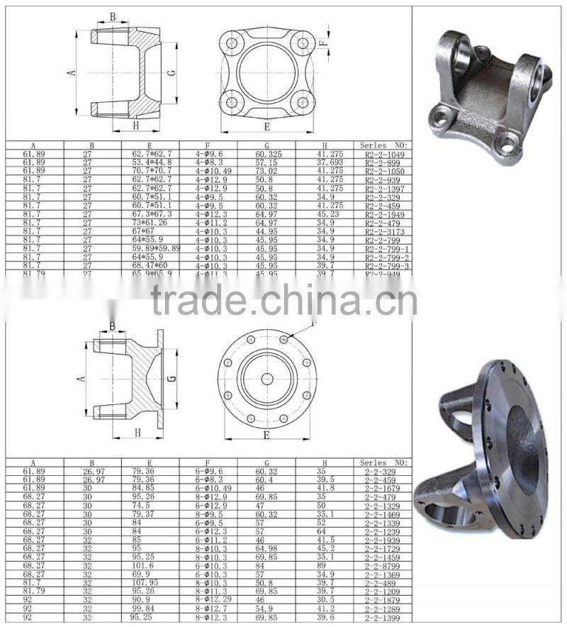 Drive shaft parts carbon steel forging spline yoke