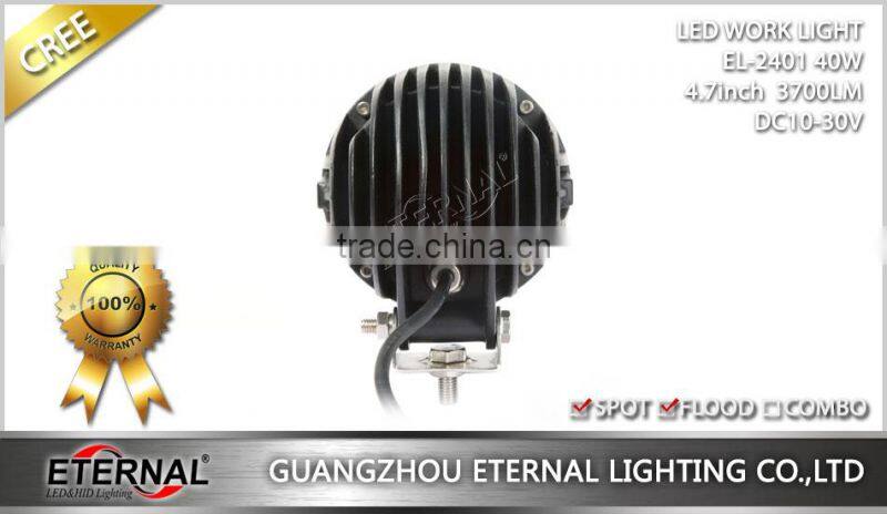 4.7in 40W round 4x4 Jeep off-road ATV UTV construction vehicles tractor trailer led work lights