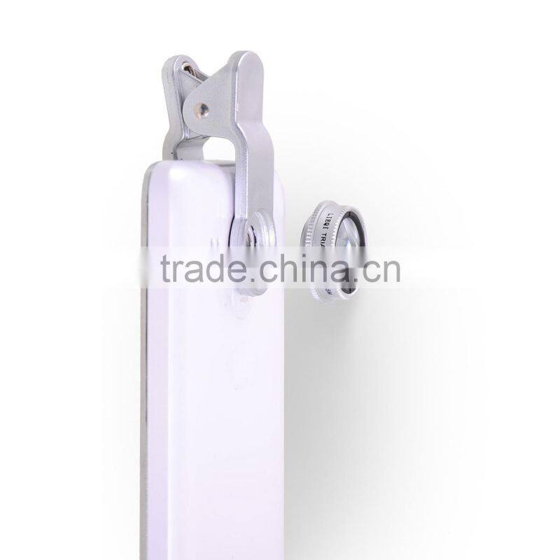 Newest Triangular Prism Lens with Clip for Mobile Phone Camera Tablet PC Silver and Black