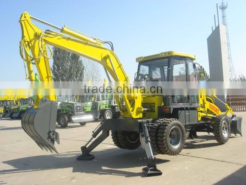 6800KG, 0.4CBM 5000wz mini wheel backhoe loader , small backhoe loader for sale 2015 good performence!