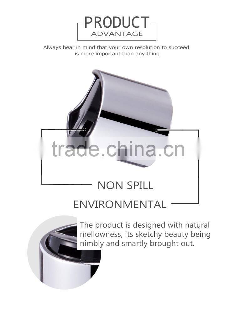 Hot China-made Yuyao nonspill feature push pull cap 24/410 silver press top cap