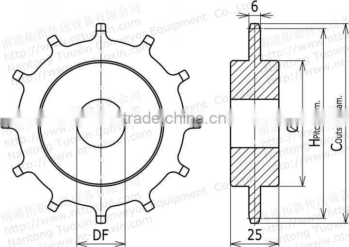 SNB M2 Machined Classic Conveyor Plastic Sprocket