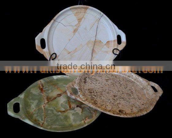 Hot Sale MANUFACTURER AND EXPORTERS OF ONYX FRUIT TRAYS HANDICRAFTS
