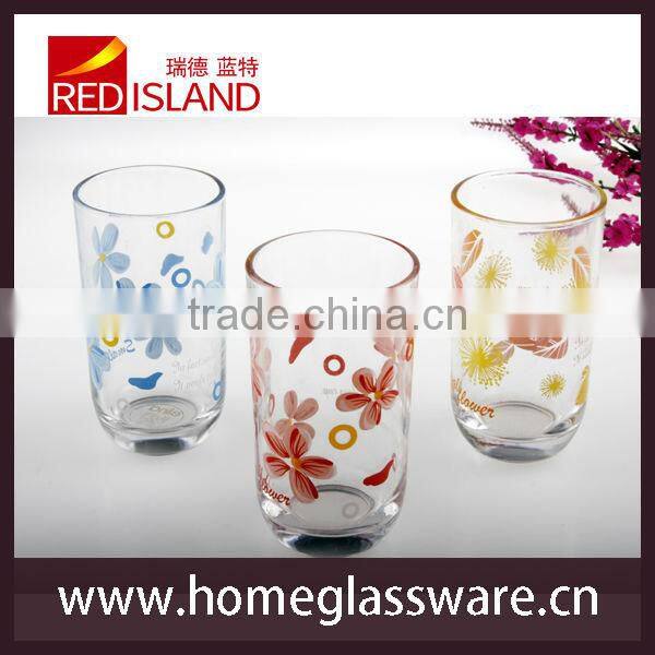 decal crystal glass tea cup set