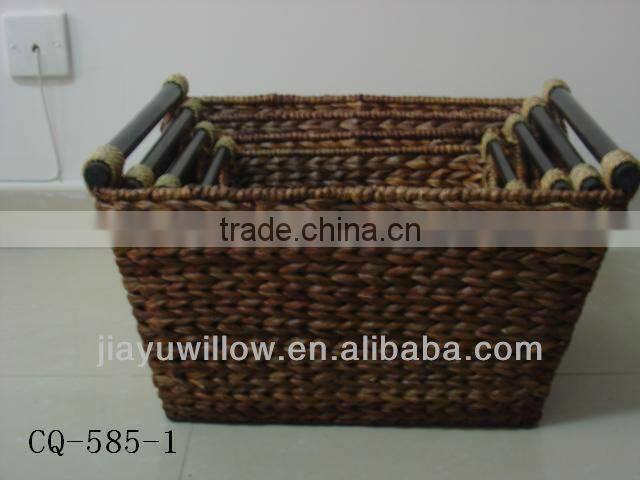 5pc water hyacinth kitchen storage wine hold basket