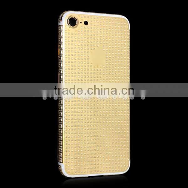 Luxury 24k gold plated back housing, full diamond gold housing for iPhone 7