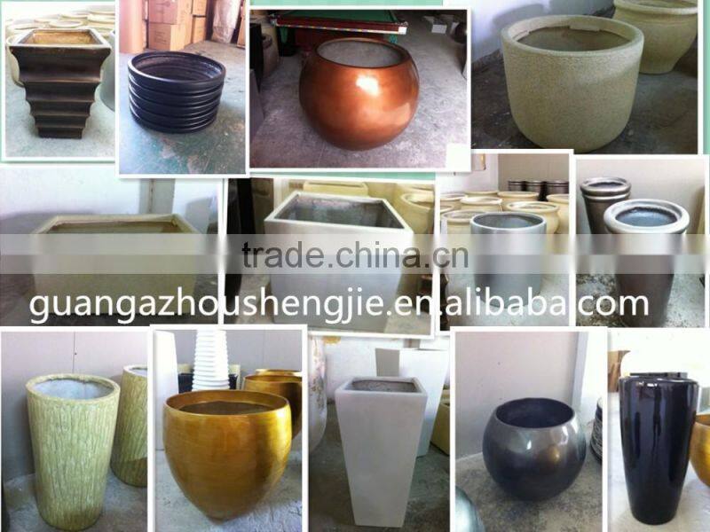 SJLJ013572 large flower pot decorative garden fiberglass planter and pot