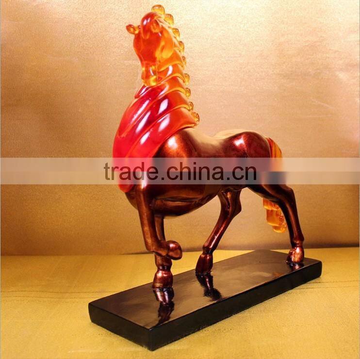Amber resin style decorative rocking horse craft