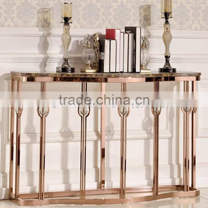 luxury marble top console table with crystal decoration
