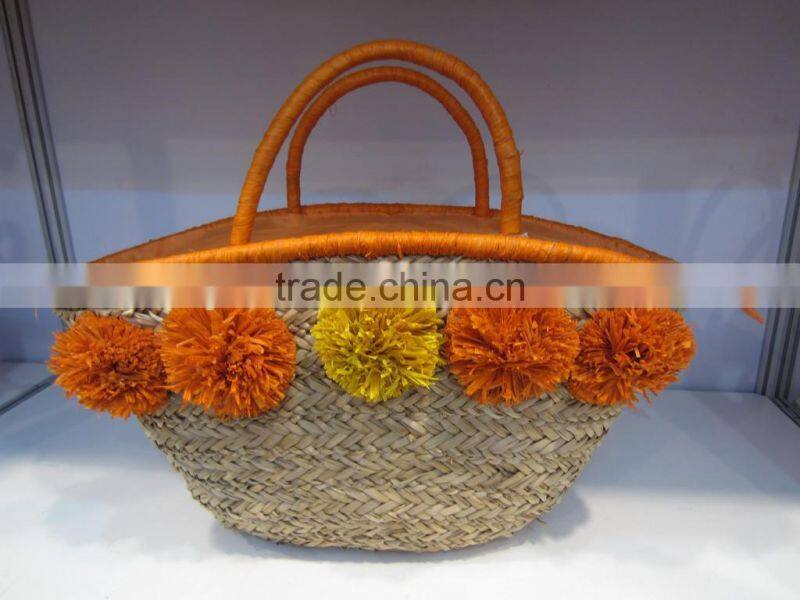 chian manufacturer natural seagrass handmade fashion lady hand bag