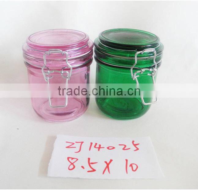 250ml colorful small glass hermetic jar