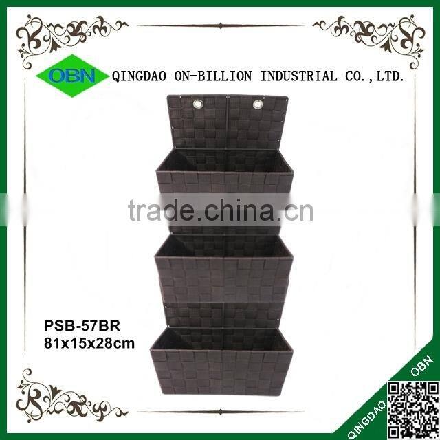 Collected woven nylon 3 tier bathroom hanging basket