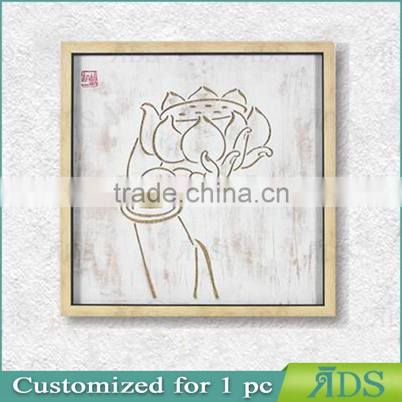 Framed Handmade Gold Leaf Buddha Wall Art For Home Decoration