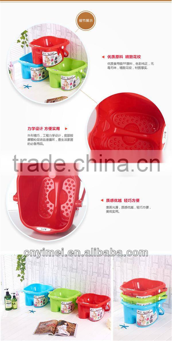 Round blister plastic foot tub Plastic foot bath bucket wooden foot bath bucket