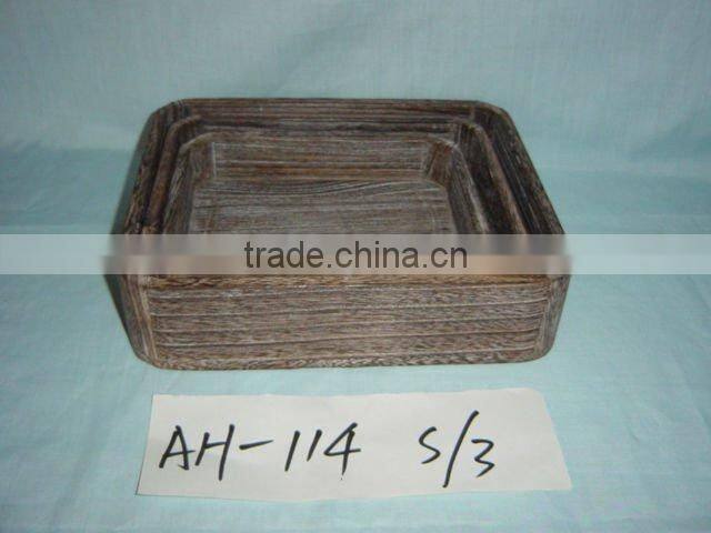 Silver&Golden painted wood serving tray