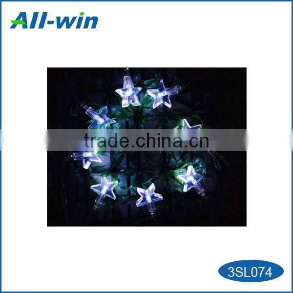 cyrstalline white LED solar light, star LED light with solar panel LED lampion