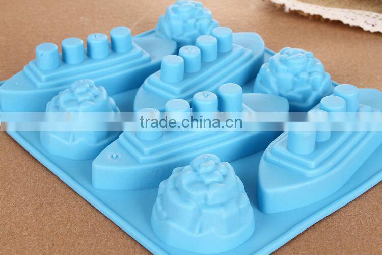 funny LFGB grade Titanic ship shaped silicon ice tray