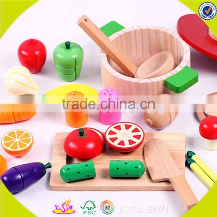 wholesale hot sale wooden cutting fruit toy colorful wooden pretend cutting fruit toy baby wooden cutting fruits toy W10B126