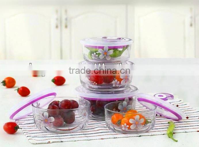 Round Glass Food Container Sets with Lid